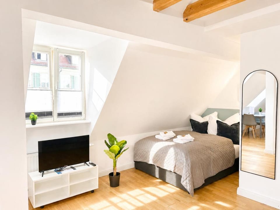 Bed, TV and multimedia, Photo of the whole room, towels