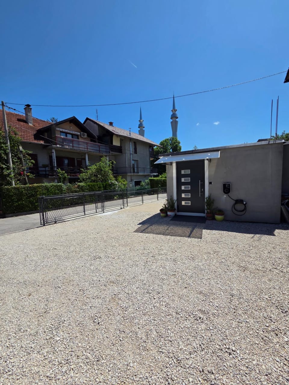 Property building, Facade/entrance, Day, Parking