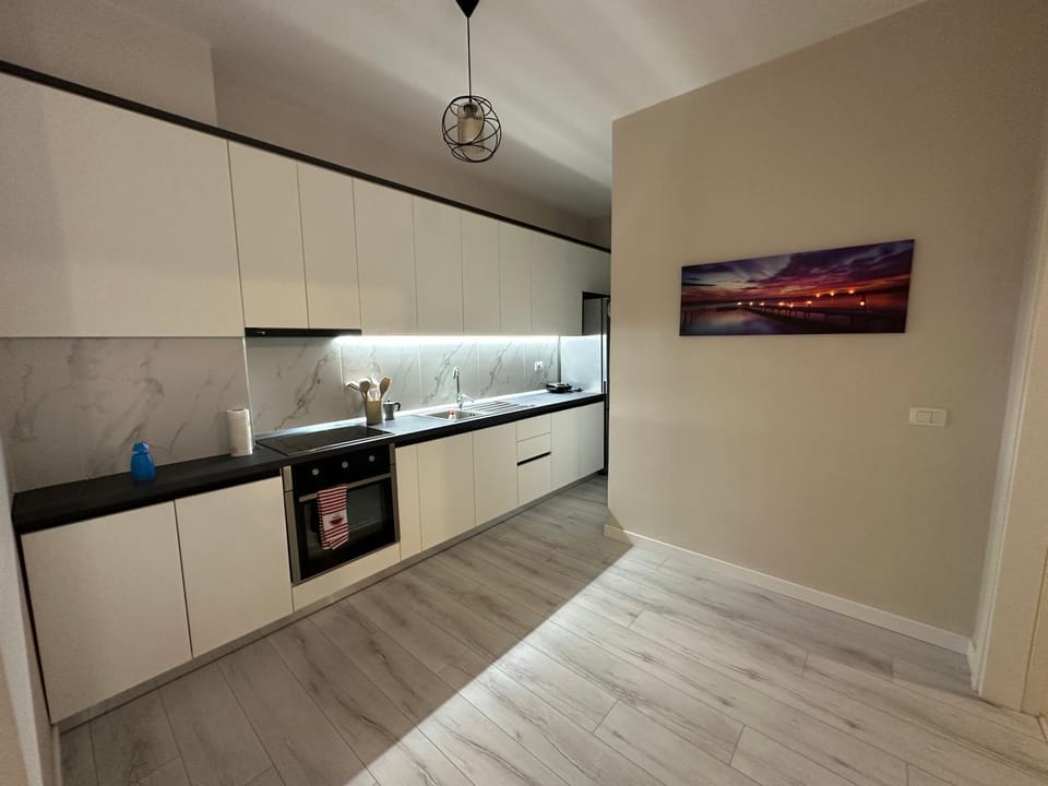 Kitchen or kitchenette, oven