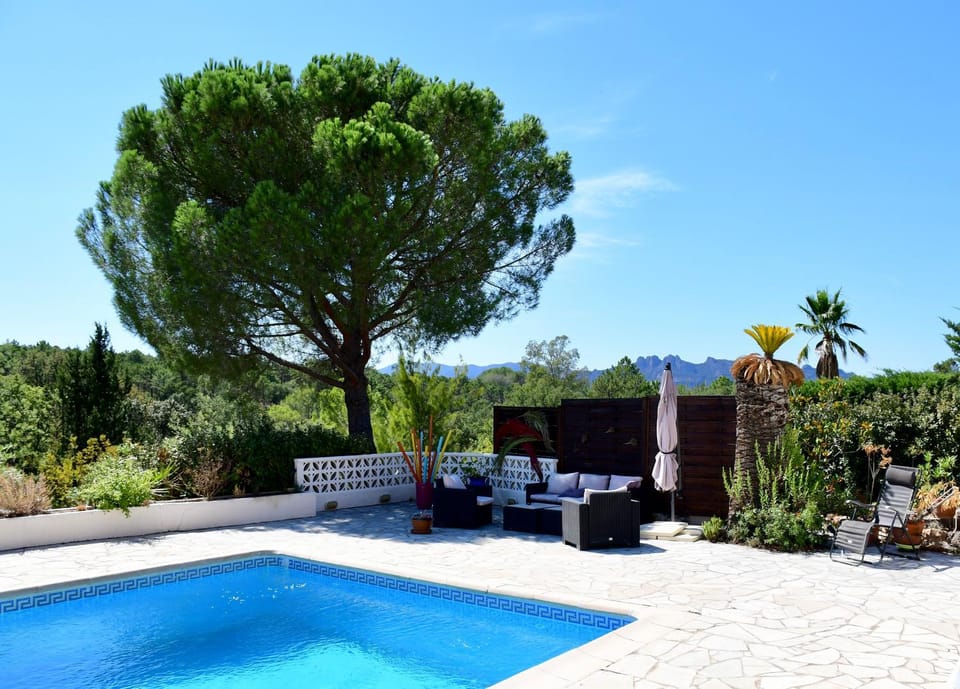 Natural landscape, Garden, Swimming pool