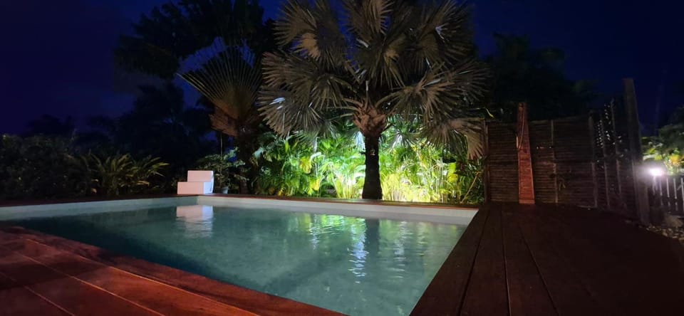 Night, Garden, Garden view, Pool view, Swimming pool