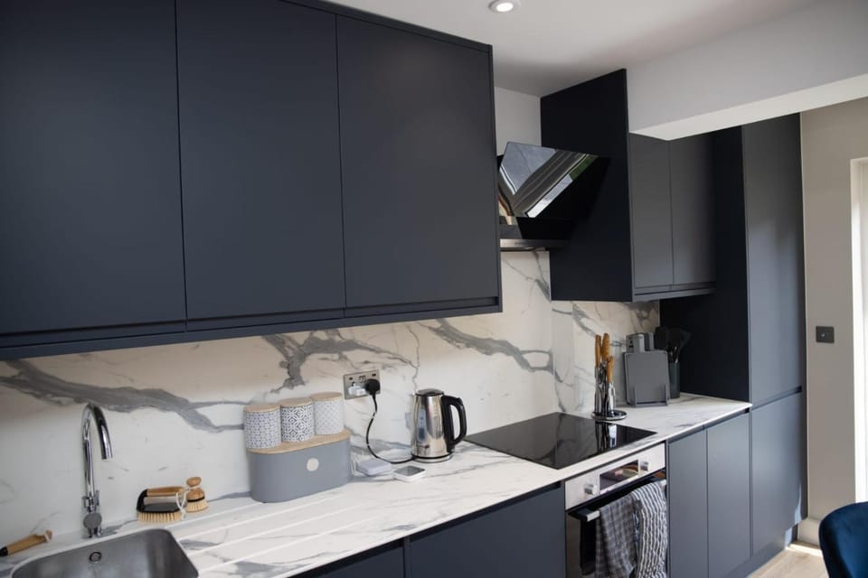 Kitchen or kitchenette, oven, stove, toaster