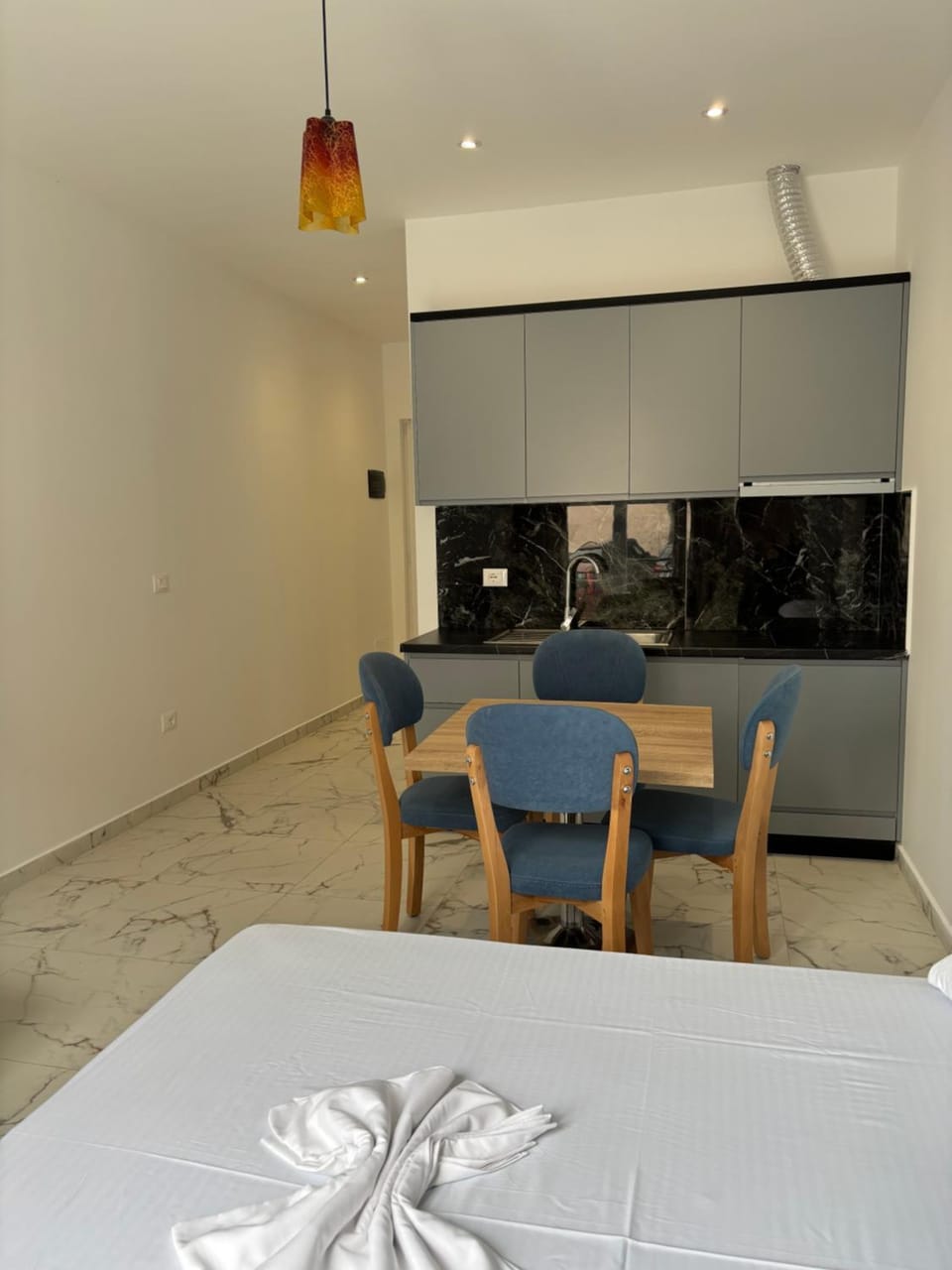 Kitchen or kitchenette, Photo of the whole room, Seating area, Dining area, Bedroom