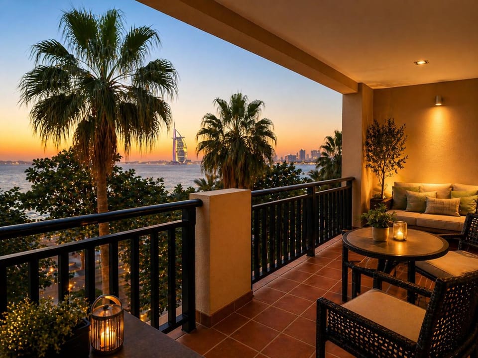 Palm Escape Beachfront 1BR in Royal Amwaj Burj View & Private Balcony Apartment in Dubai