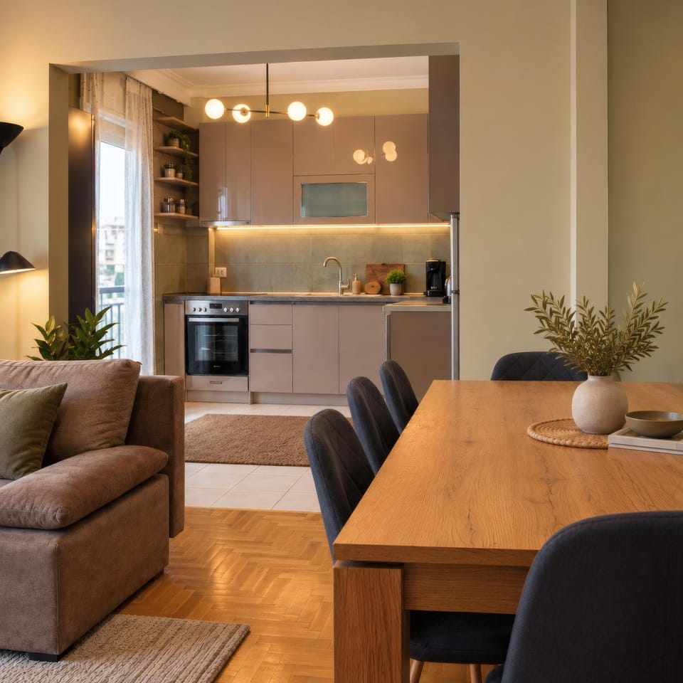 Living room, Dining area, kitchen