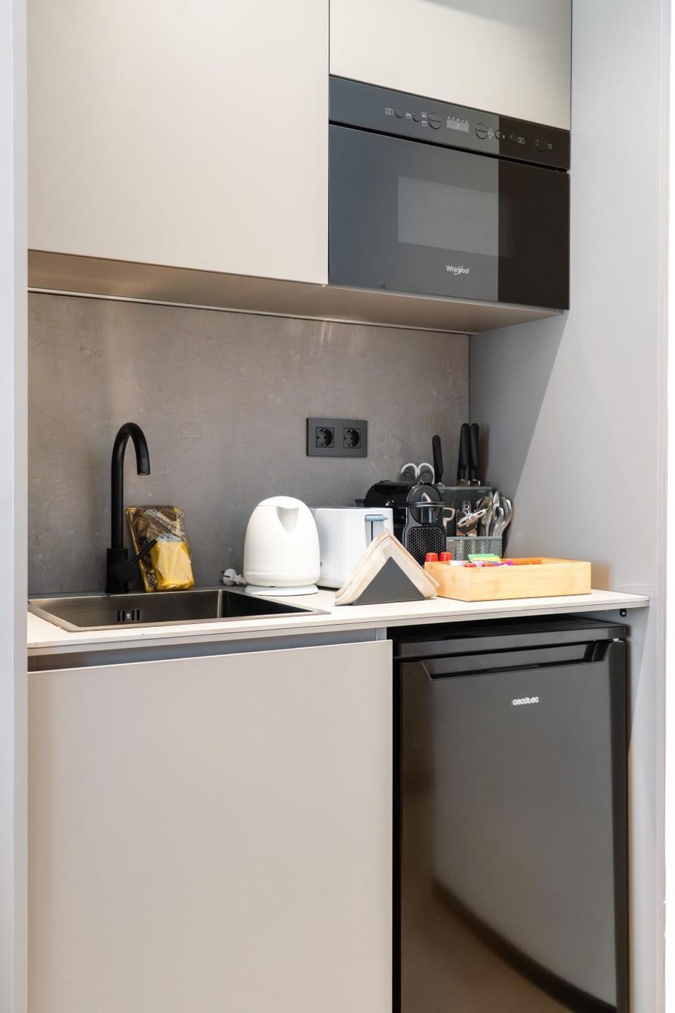 Kitchen or kitchenette, toaster