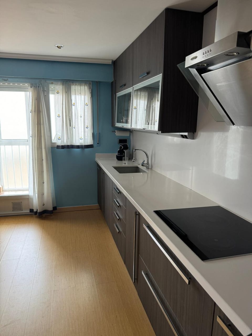 Kitchen or kitchenette, dishwasher, stove