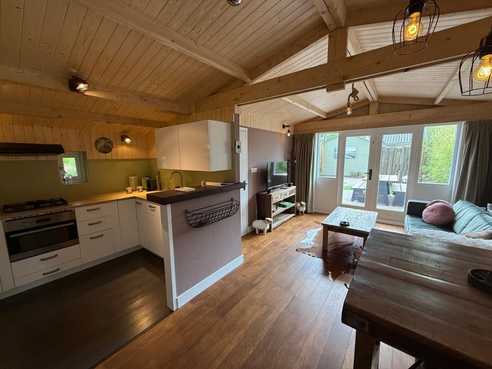 Kitchen or kitchenette, Living room, Seating area, oven, stove