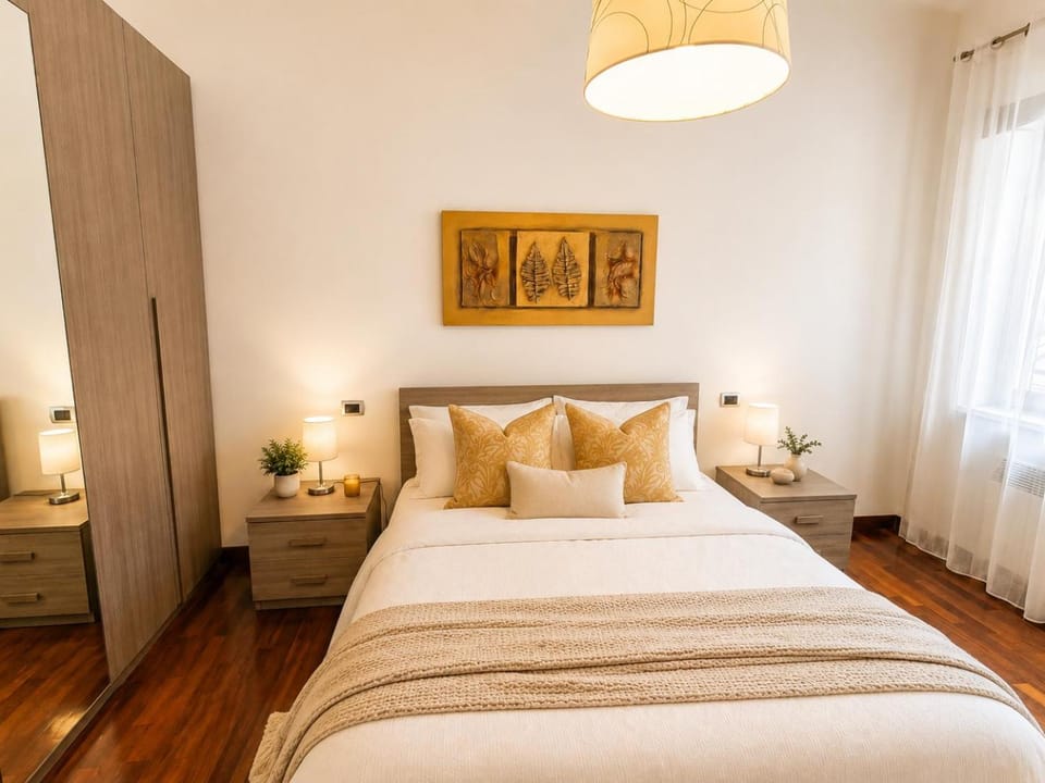 Bed, Decorative detail, Bedroom