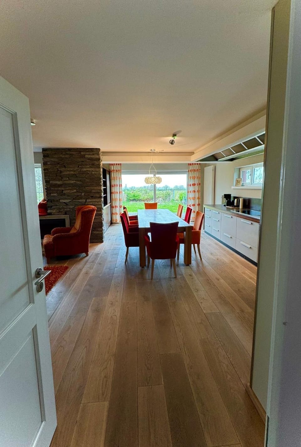 Living room, kitchen