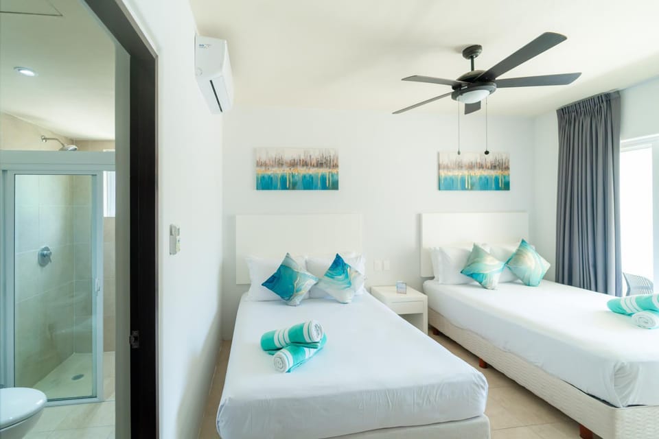 Bedroom, towels, air conditioner