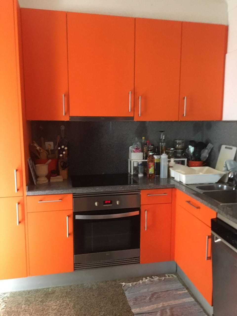 Kitchen or kitchenette, oven, stove
