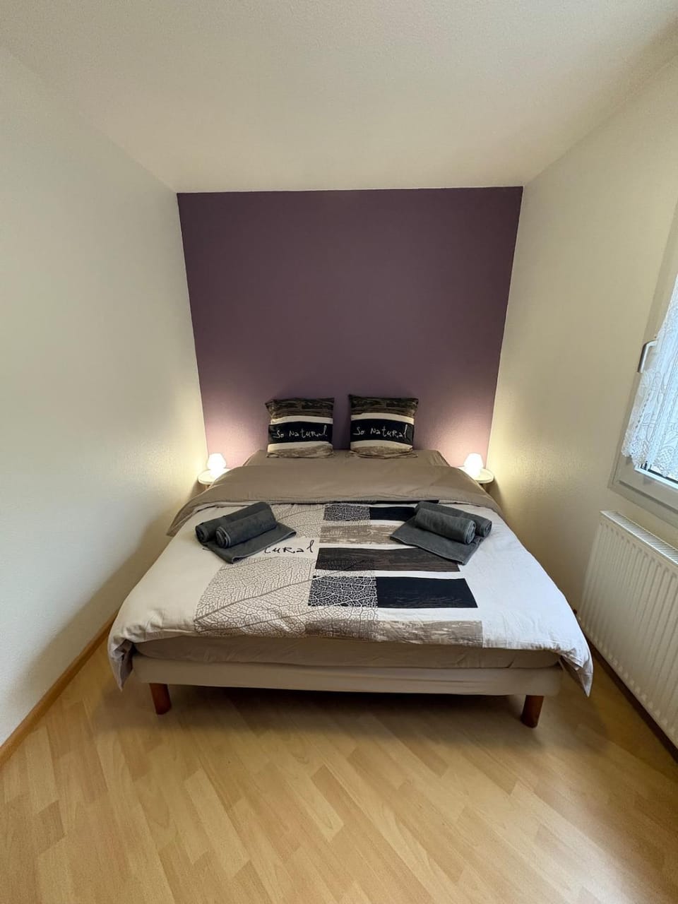 Photo of the whole room, Bedroom, towels