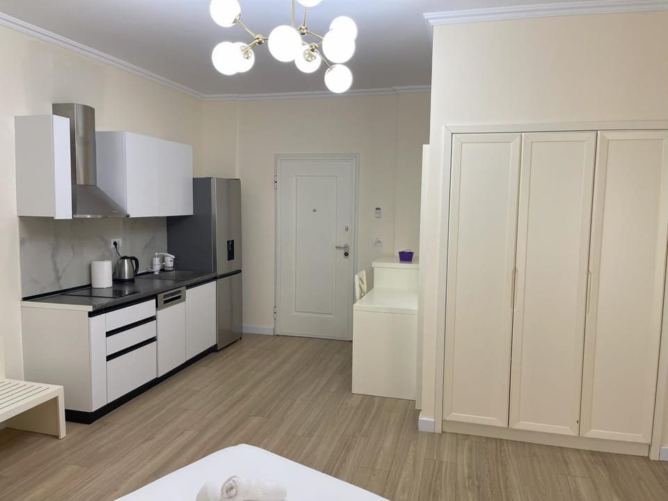 Kitchen or kitchenette, Photo of the whole room, stove, wardrobe