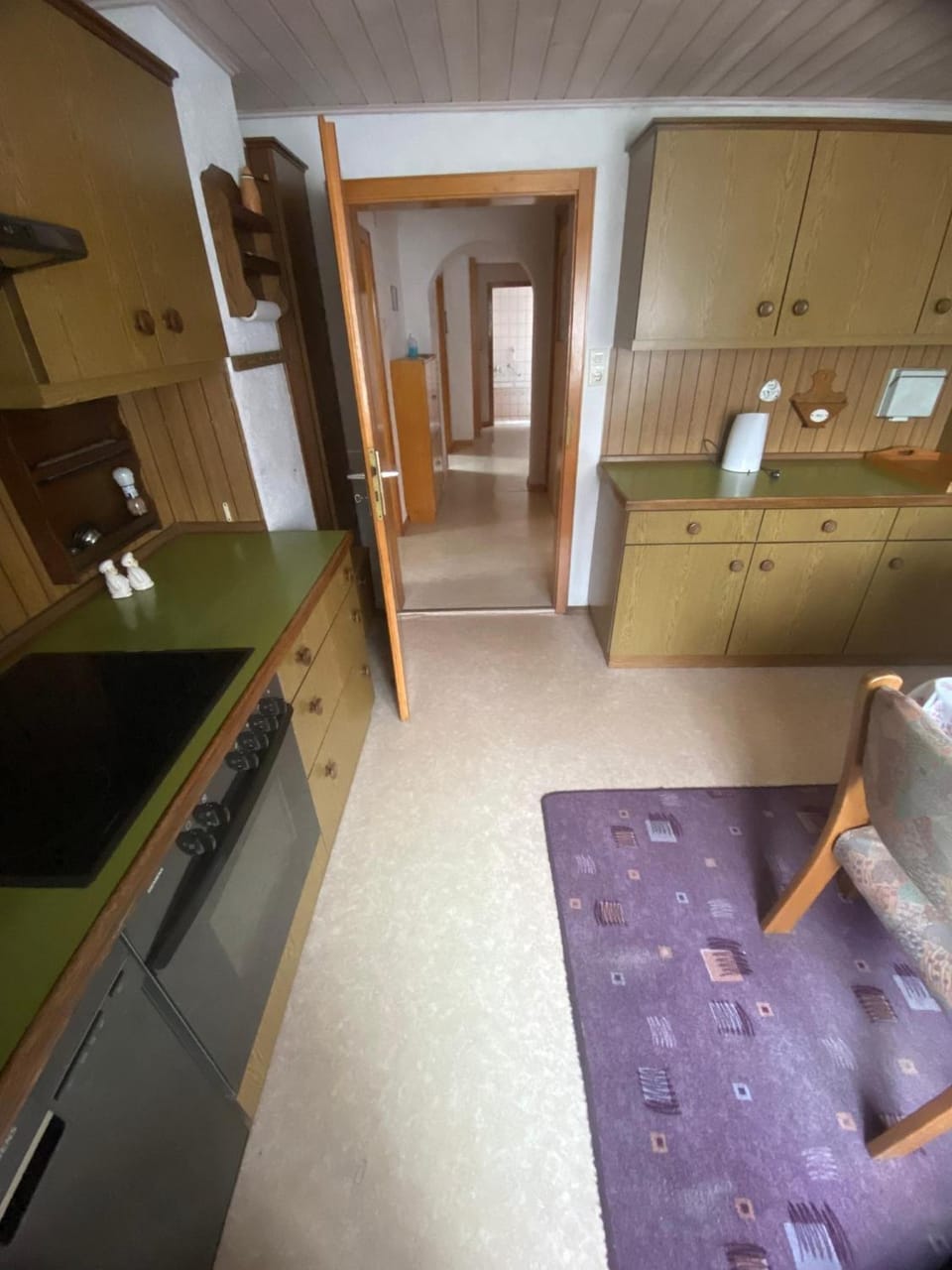Kitchen or kitchenette, oven