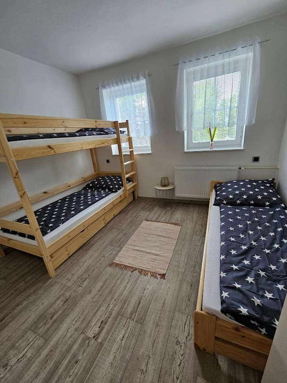 Photo of the whole room, bunk bed