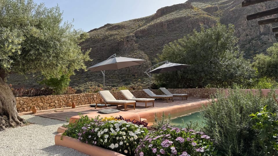 Spring, Day, Natural landscape, Garden, Garden view, Mountain view, Pool view, Swimming pool, sunbed