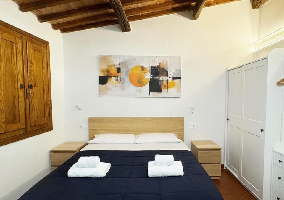 Bed, Photo of the whole room, Bedroom, towels, wardrobe
