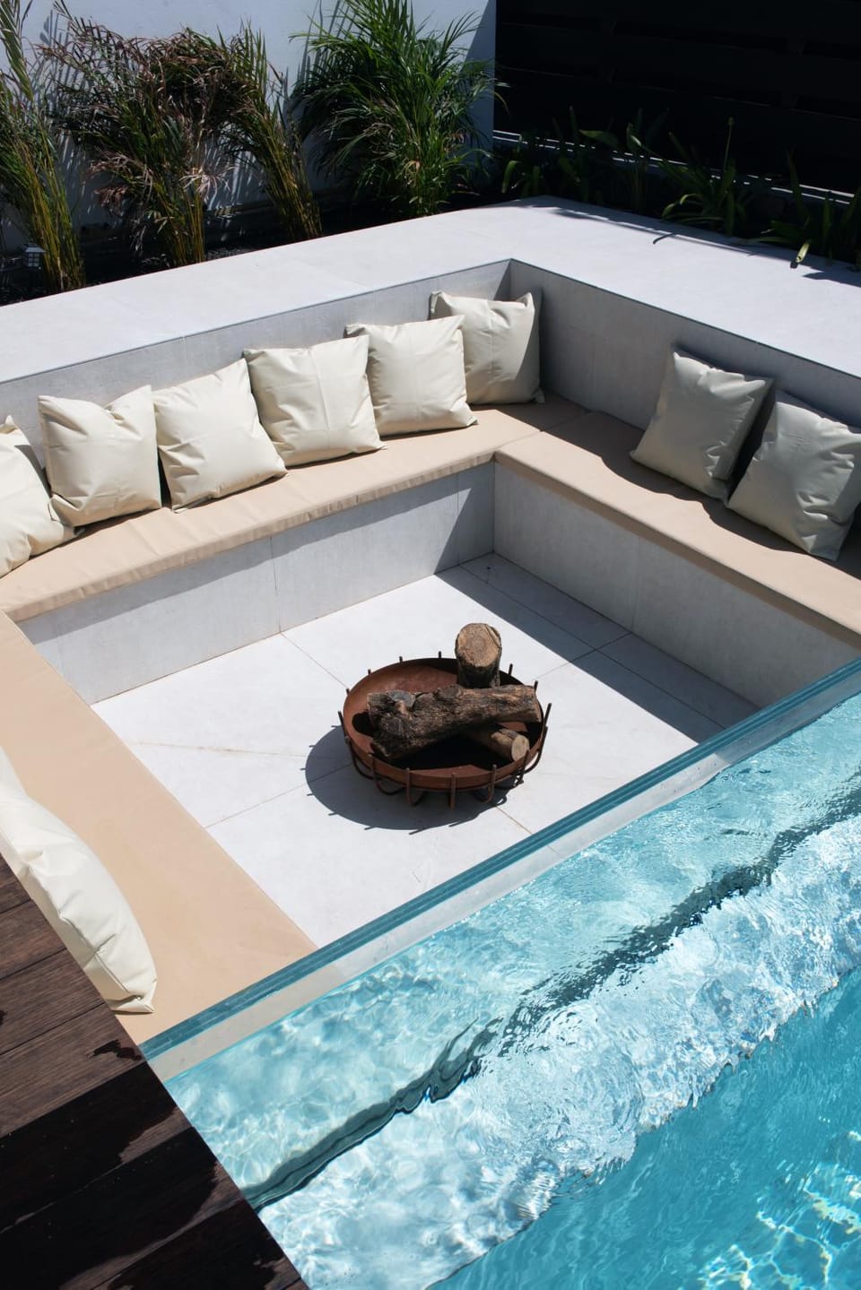 Patio, Day, Natural landscape, Pool view, Swimming pool, sunbed