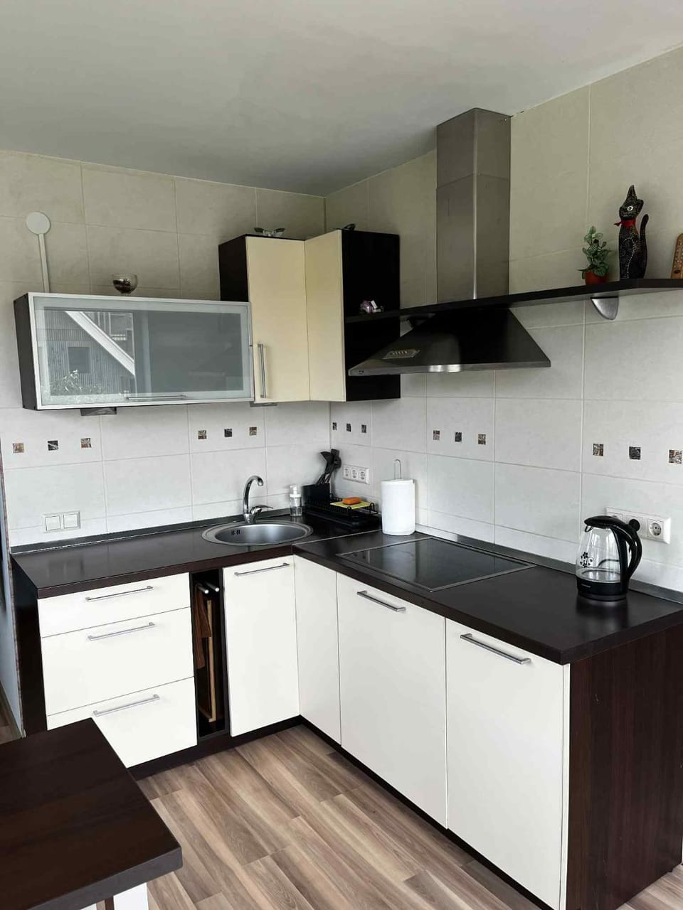 Kitchen or kitchenette, dishwasher, stove