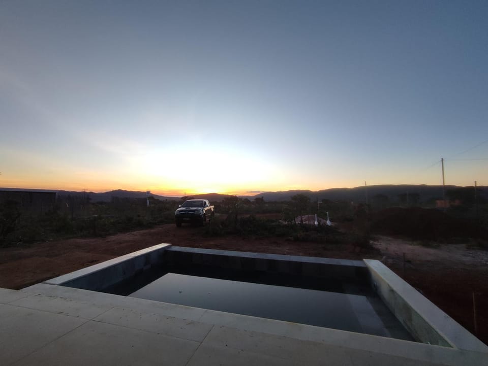 Natural landscape, Mountain view, Pool view, Swimming pool, Sunset