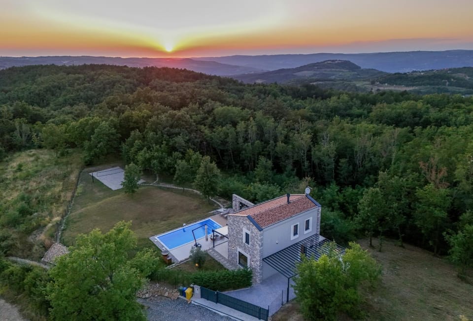 Natural landscape, Bird's eye view, Mountain view, Sunset