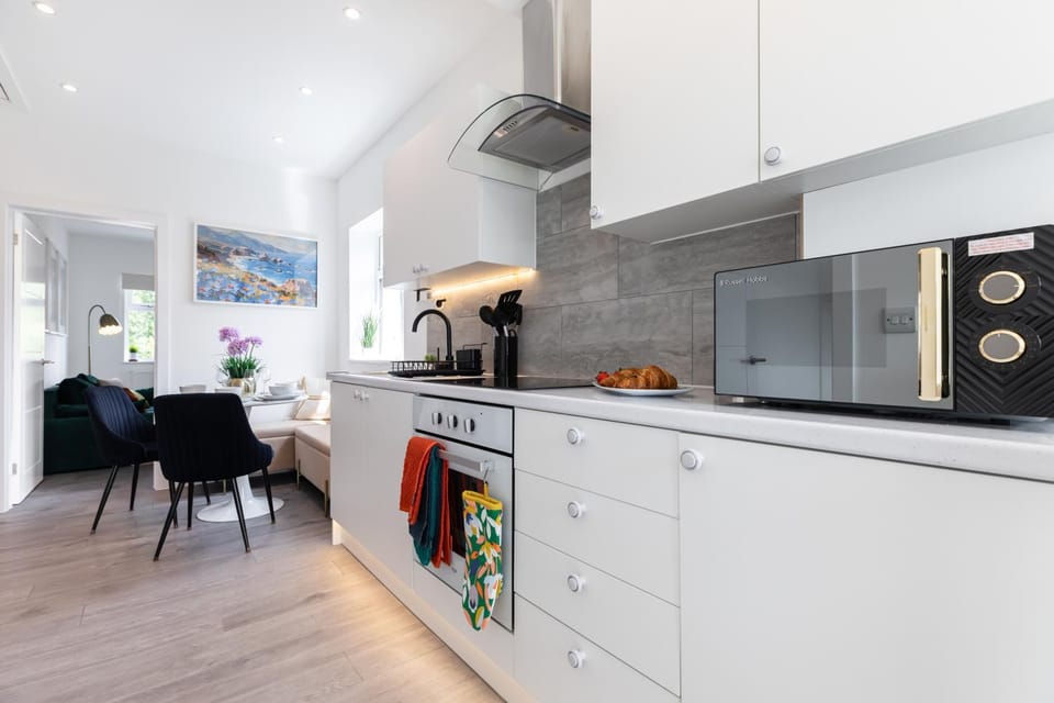 Kitchen or kitchenette, microwave