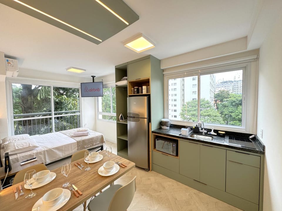 Bed, Kitchen or kitchenette, Photo of the whole room, Bedroom