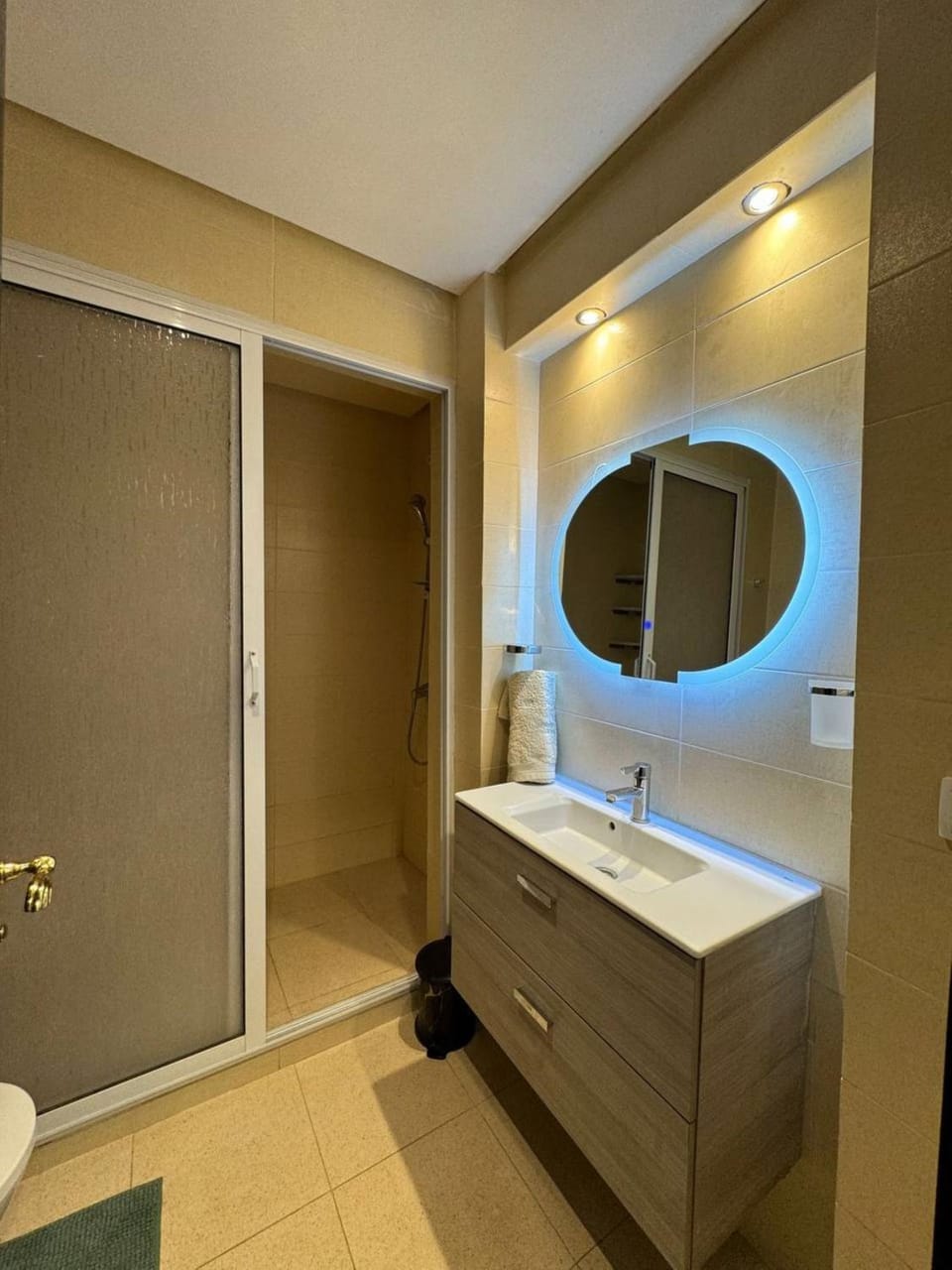 Shower, Hot Tub, Bathroom, hair dryier