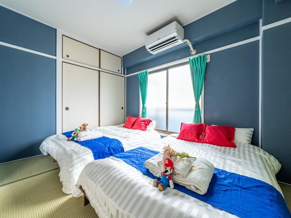 Bed, Photo of the whole room, Bedroom, air conditioner