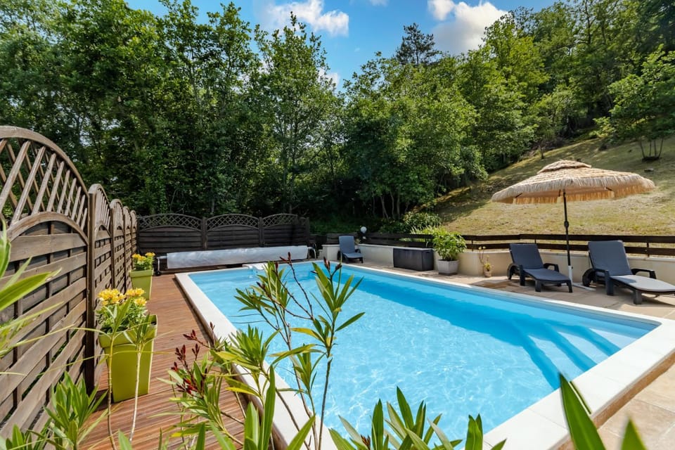 Property building, Living room, Swimming pool