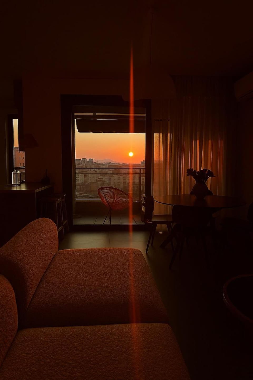 Living room, Photo of the whole room, Sunset
