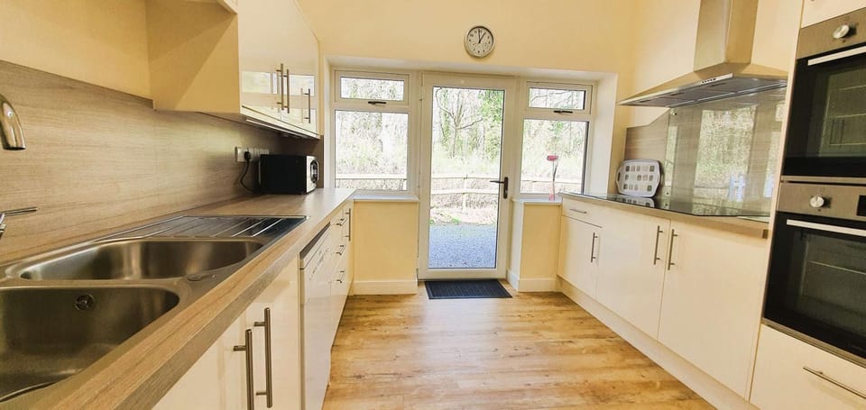 Kitchen or kitchenette, dishwasher, oven, stove