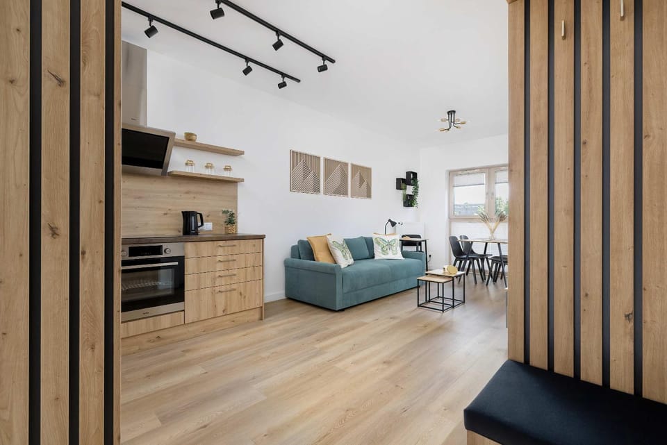 Kitchen or kitchenette, Living room, Seating area