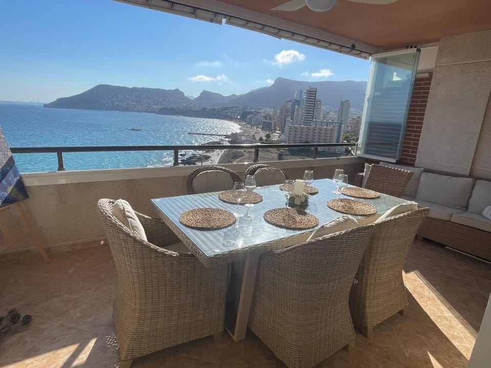 View (from property/room), Balcony/Terrace, Mountain view, Sea view