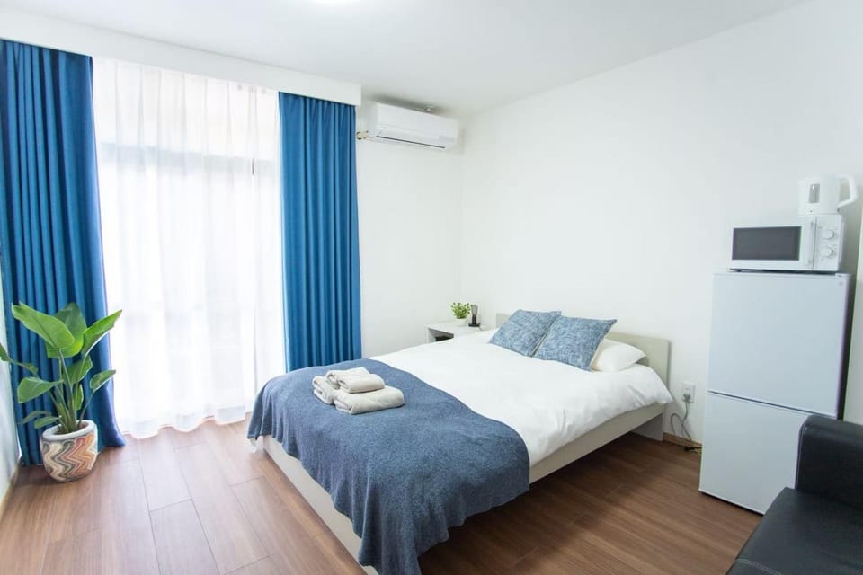Bed, Photo of the whole room, Bedroom, air conditioner