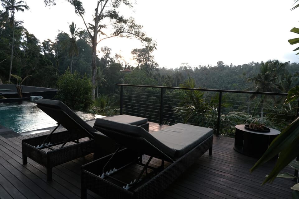 Natural landscape, Pool view, Swimming pool, Swimming pool, Sunset, sunbed