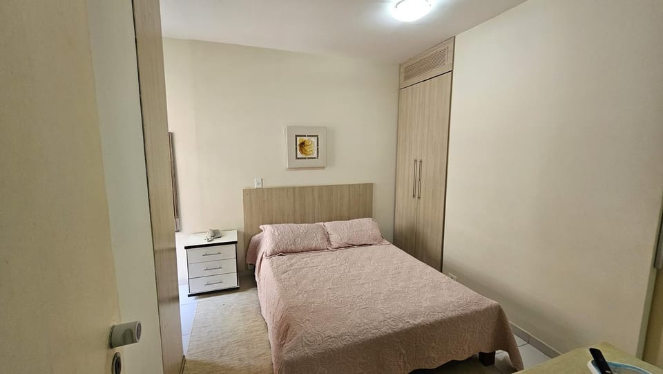 Bed, wardrobe