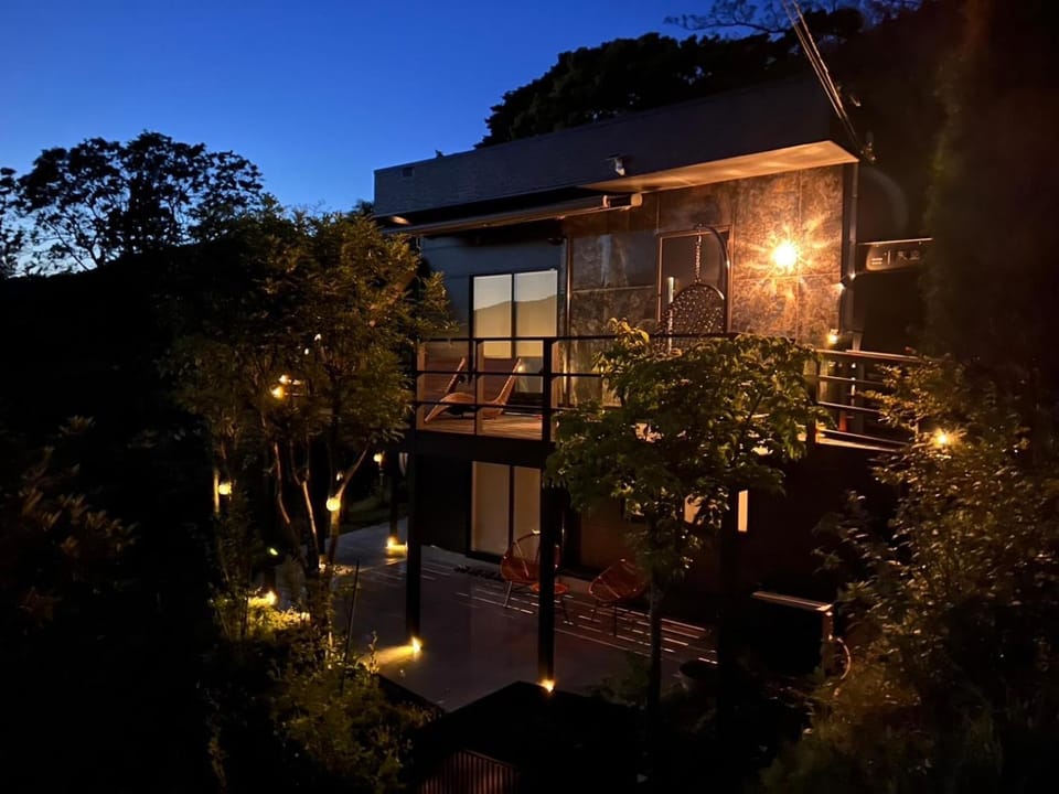 Property building, Night, Garden, Balcony/Terrace