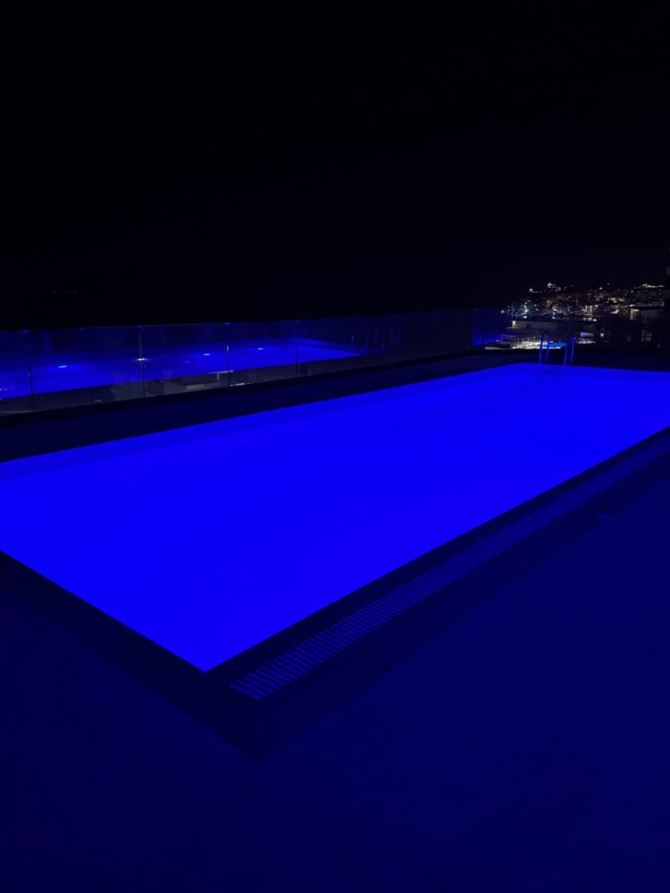 Night, Pool view, Swimming pool