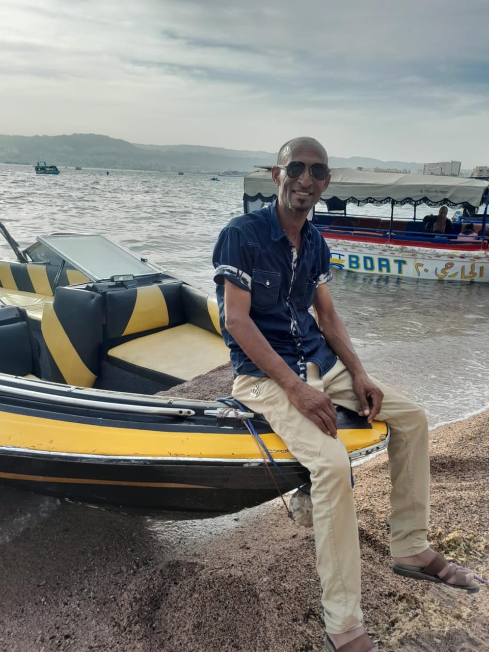 Tourist guide Docked boat in Africa