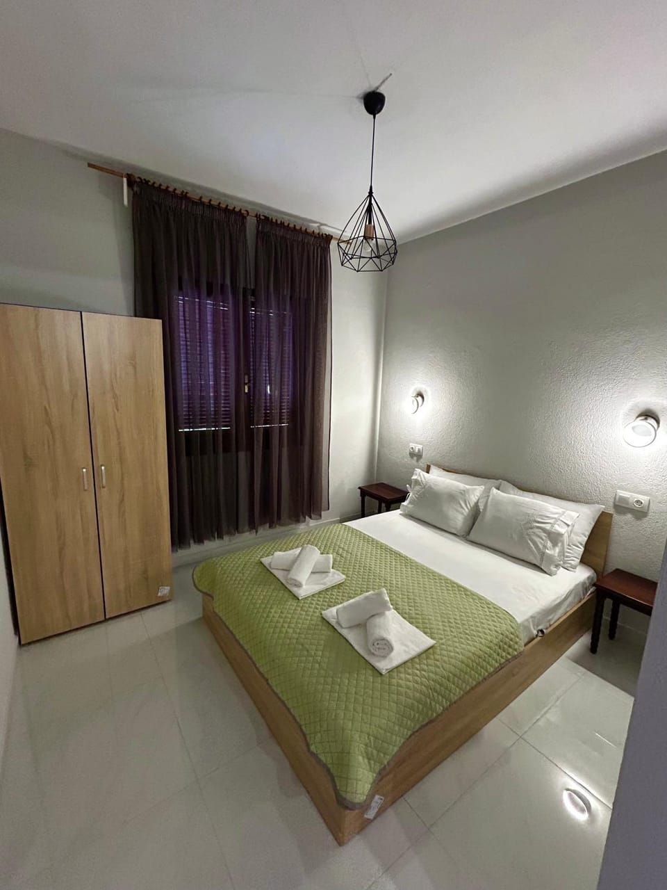 Bed, Photo of the whole room, Bedroom, towels, wardrobe