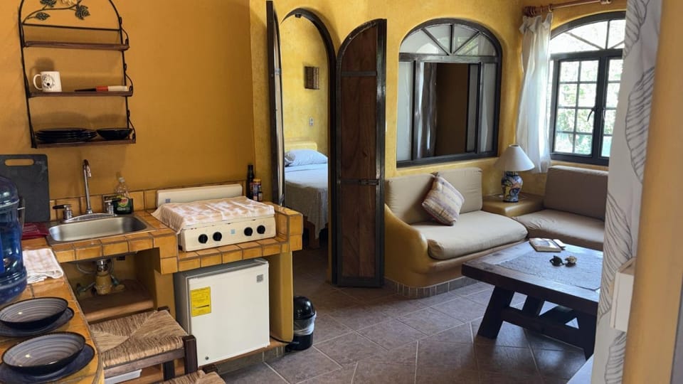 Bed, Kitchen or kitchenette, Living room, Photo of the whole room, Seating area, Dining area, Bedroom, minibar, stove
