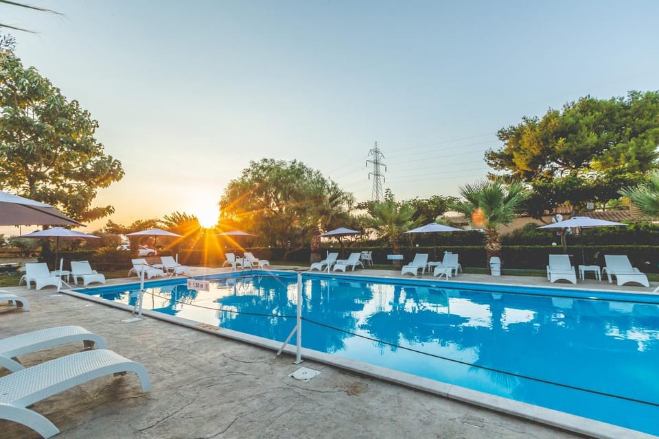 Swimming pool, Sunset