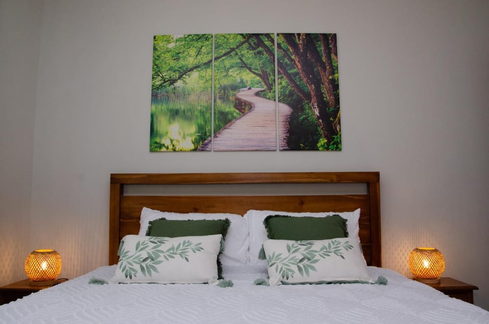 Bed, Natural landscape, Decorative detail, Bedroom