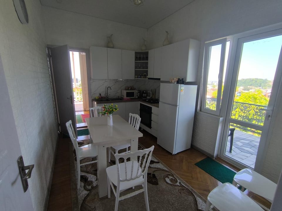 Kitchen or kitchenette, oven