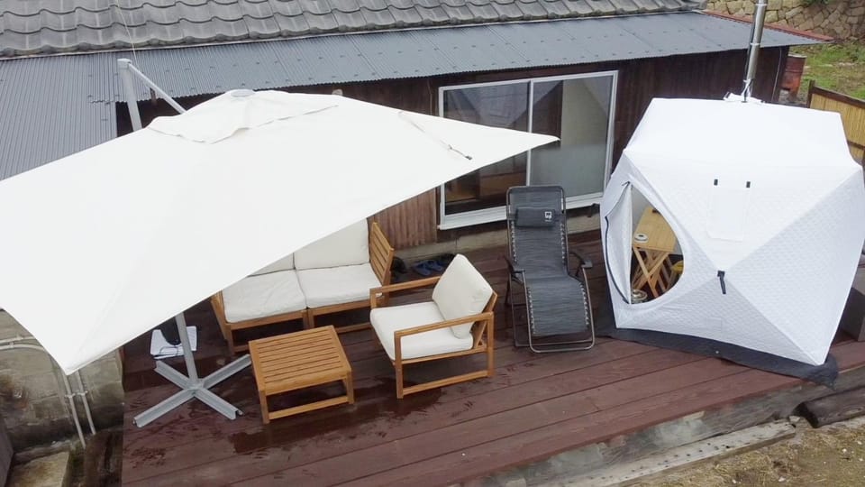 Remote Island MUJI Style Oceanfront Sauna Art injima naosima setouchi Private lodging Apartment in Japan