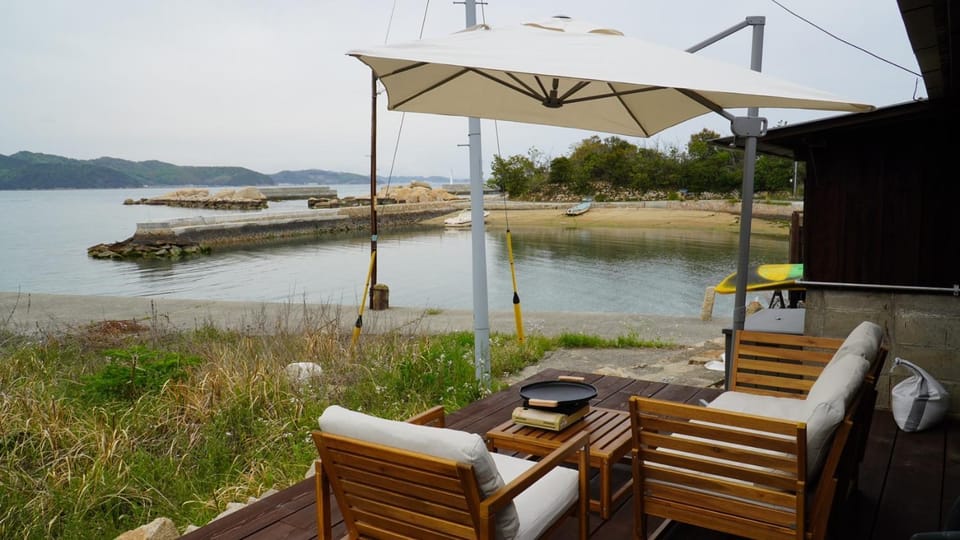 Remote Island MUJI Style Oceanfront Sauna Art injima naosima setouchi Private lodging Apartment in Japan
