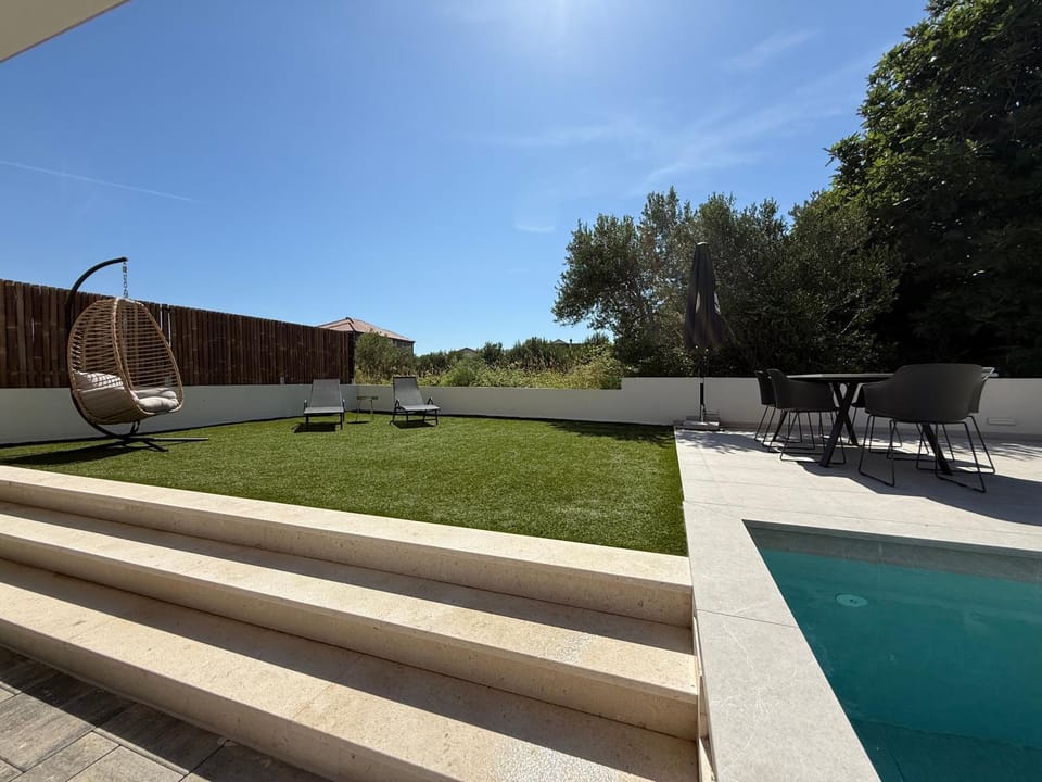 Patio, Natural landscape, Garden, Garden view, sunbed