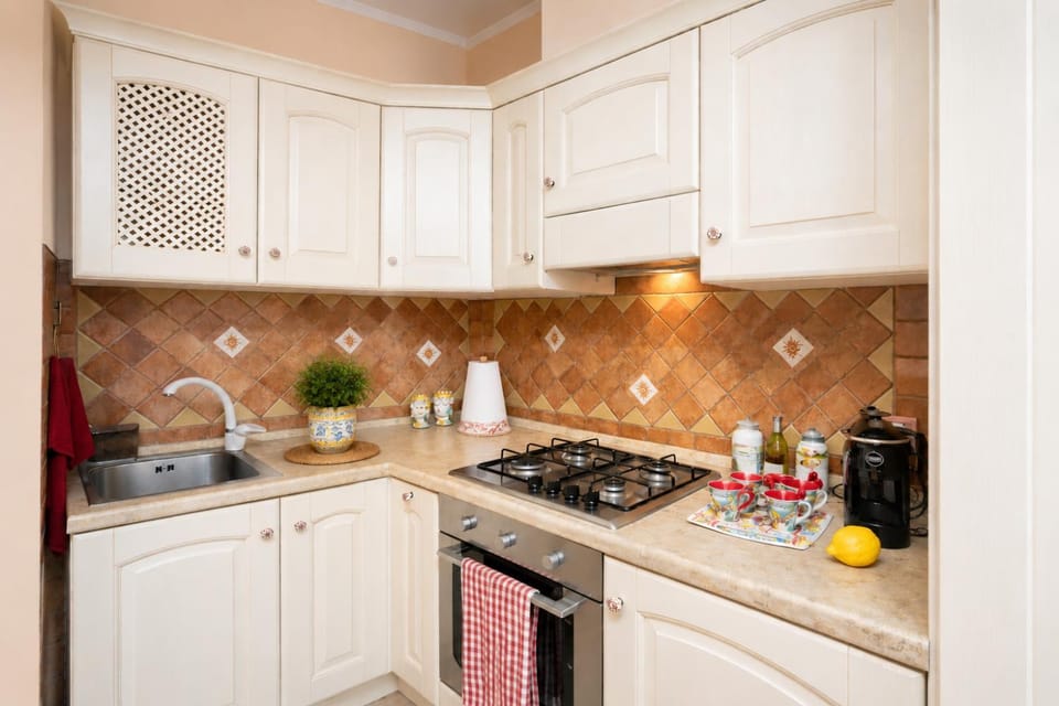 Kitchen or kitchenette, stove, kitchen